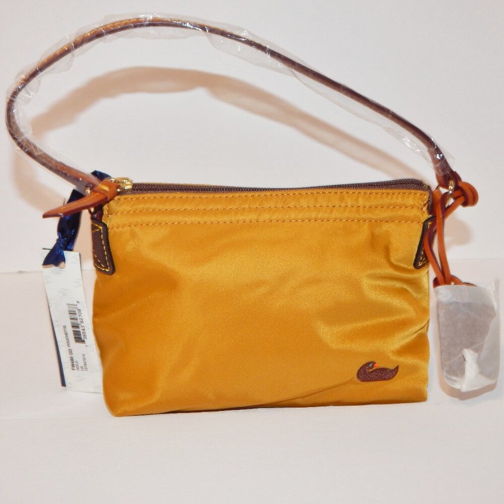 Vintage Dooney & Bourke Gold Nylon Pouchette FW480 NEW - Picture 2 of 7